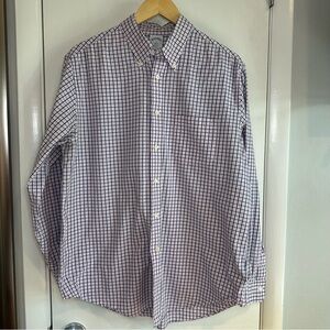 Brooks Brothers Button Down Dress Shirt. Large. Graph Check Light Pink and Navy.